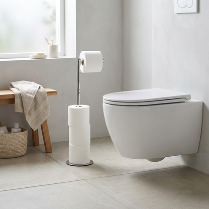 Toilet paper stand in bathroom