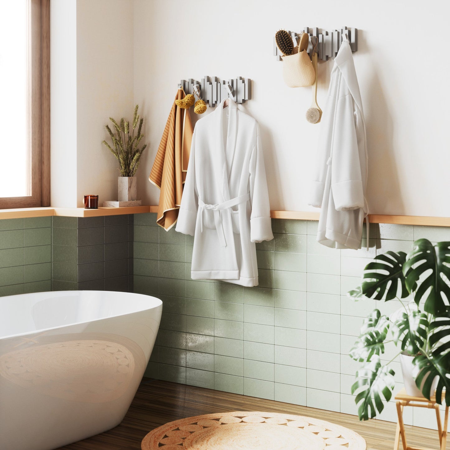 5-Peg Wall Hook Rail