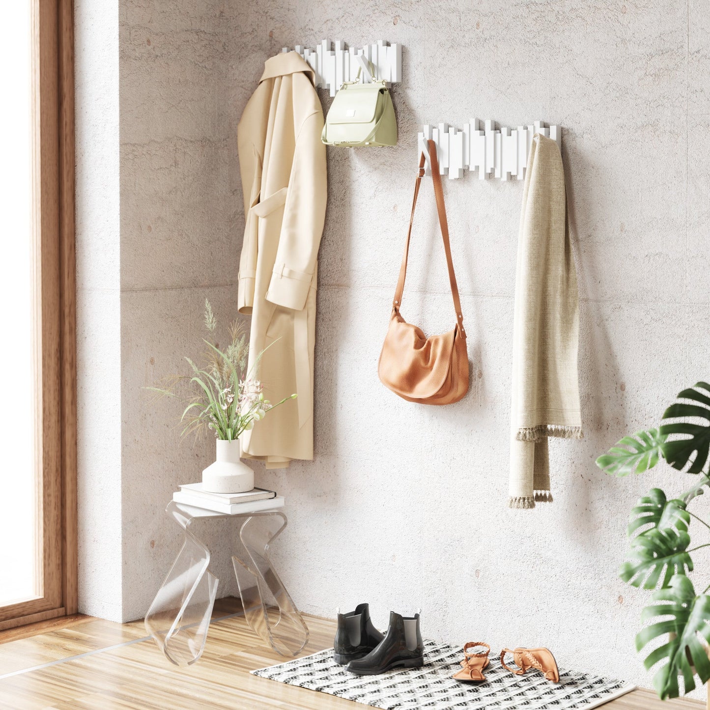 5-Peg Wall Hook Rail
