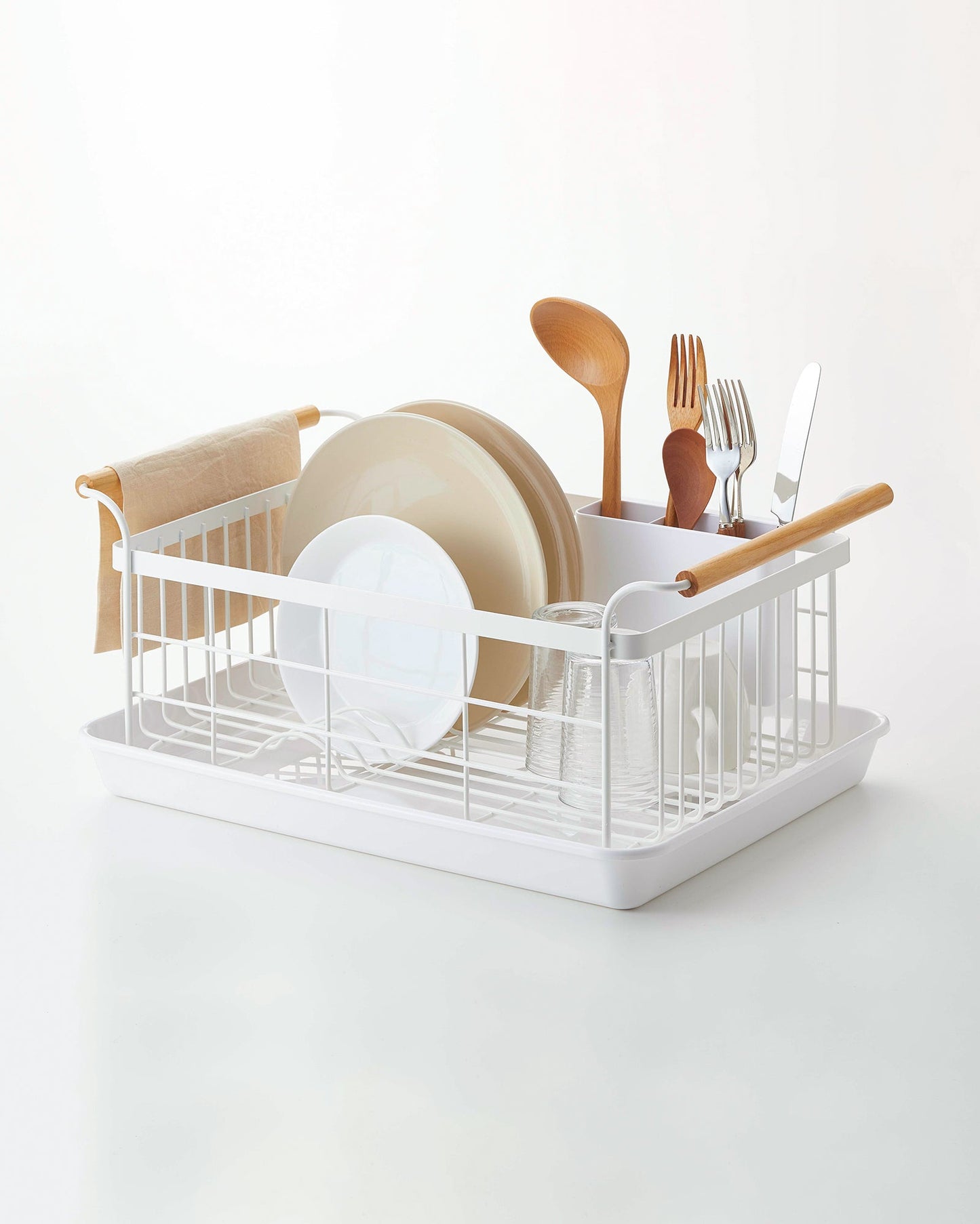 Steel & Wood Dish Drying Rack
