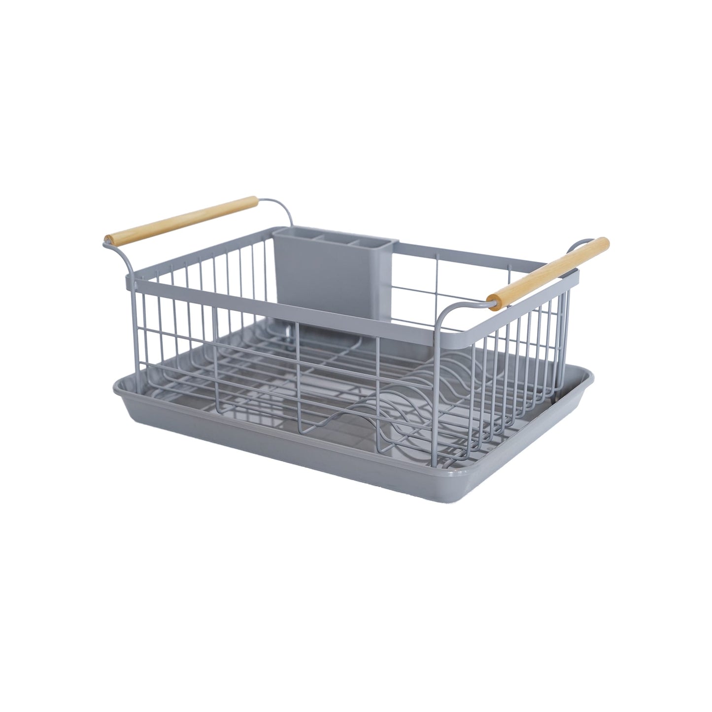 Steel & Wood Dish Drying Rack