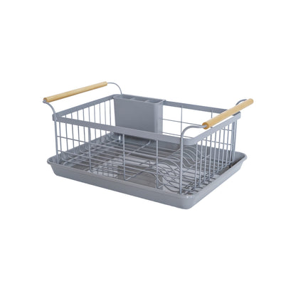 Steel & Wood Dish Drying Rack