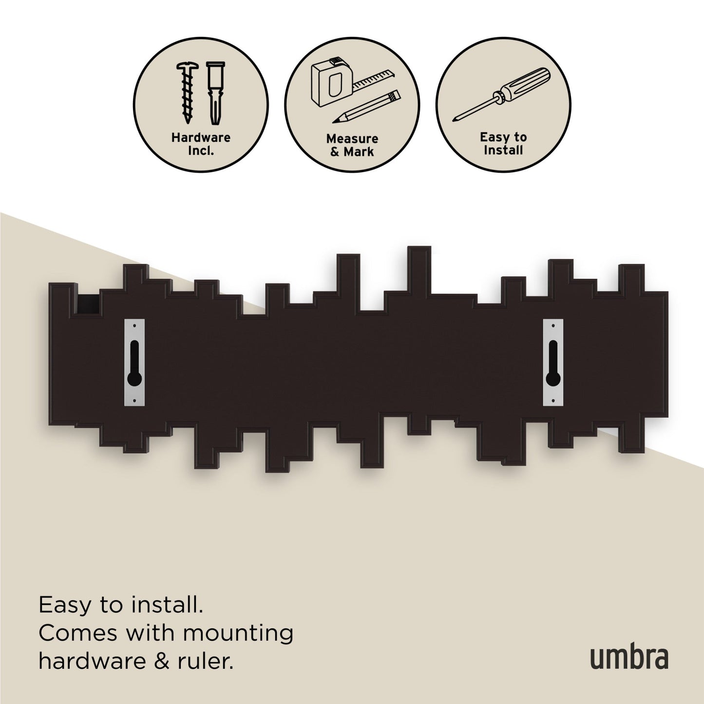 5-Peg Wall Hook Rail