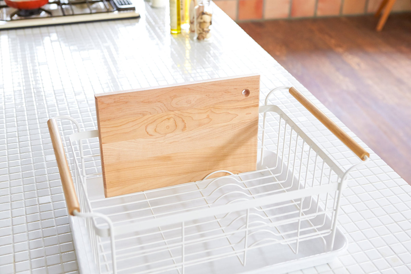 Steel & Wood Dish Drying Rack