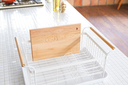 Steel & Wood Dish Drying Rack