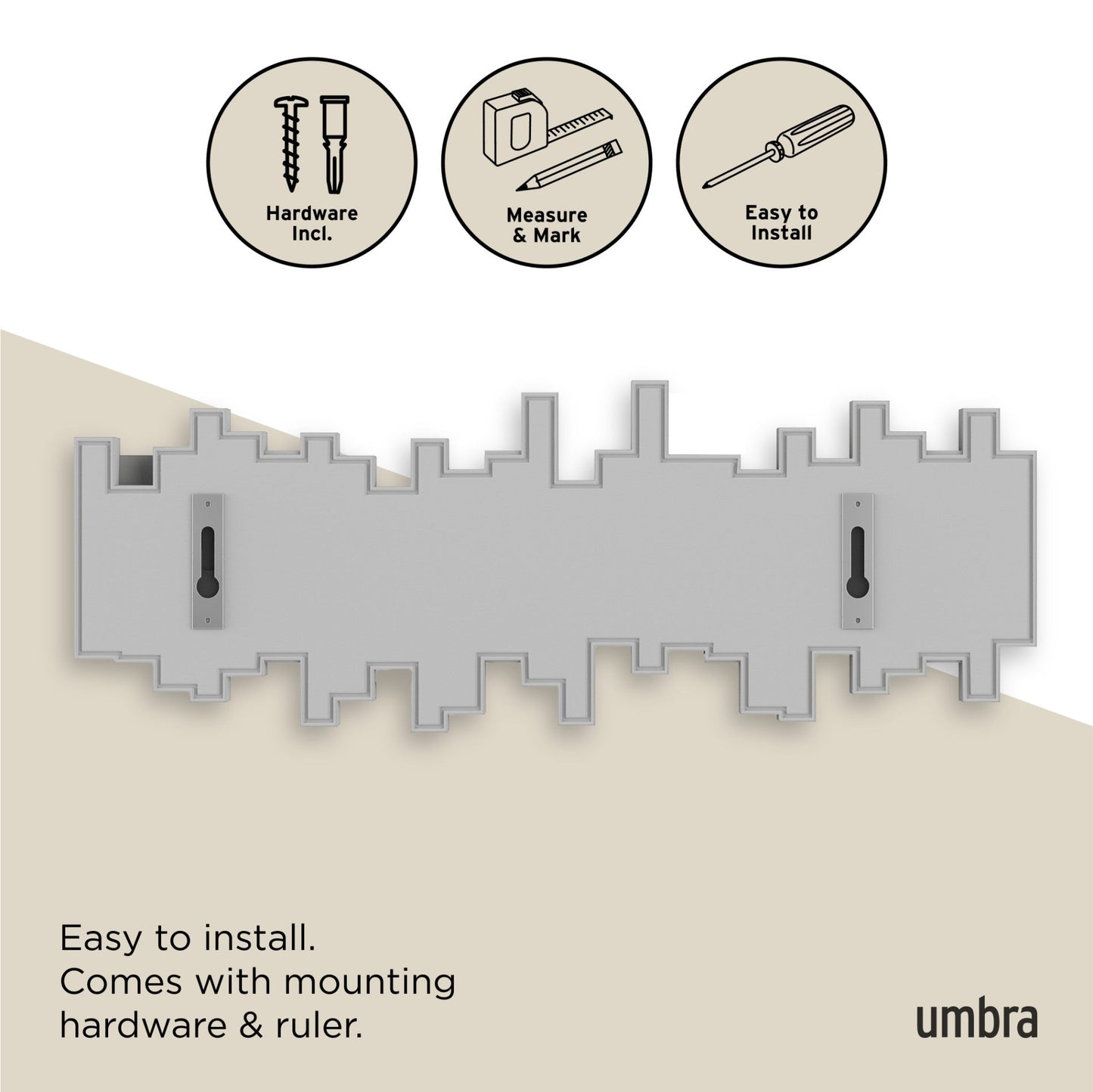 5-Peg Wall Hook Rail