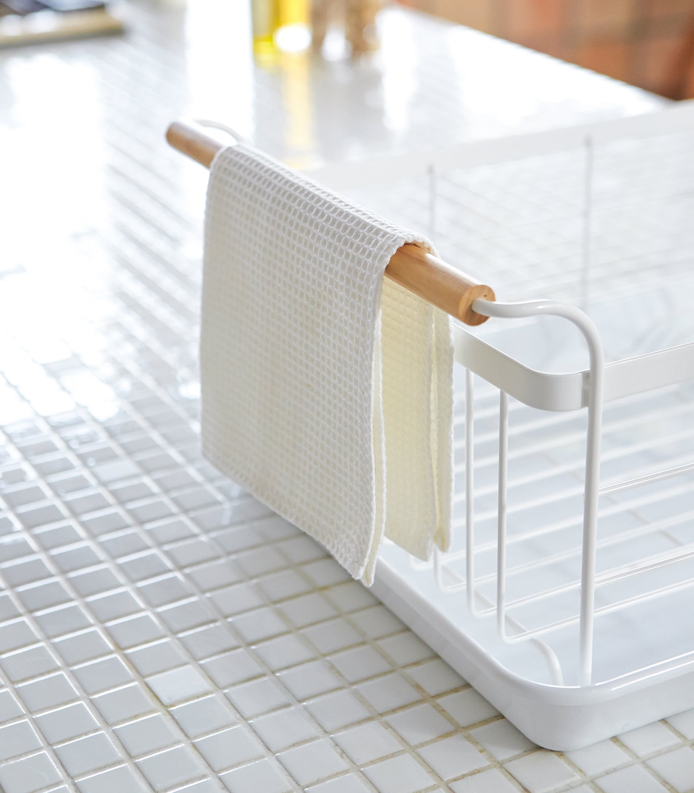 Steel & Wood Dish Drying Rack